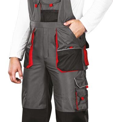 Pantaloni de protecție cu bretele, căptușiți L
