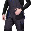 Pantaloni de protecție cu pieptar căptușiți