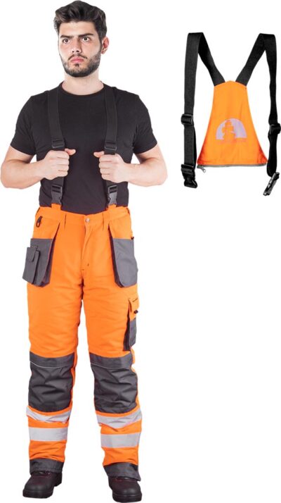 Pantaloni de protecție cu pieptar căptușiți 3XL - imagine 6