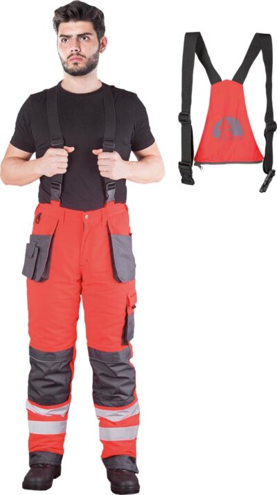 Pantaloni de protecție cu pieptar căptușiți 3XL - imagine 5