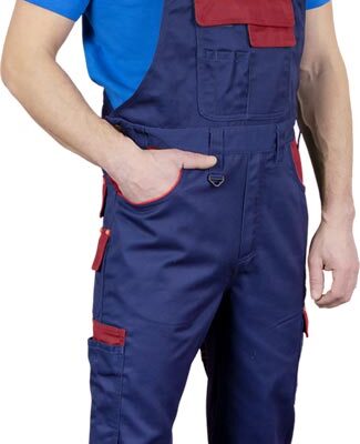 Pantaloni de protecție cu pieptar 48